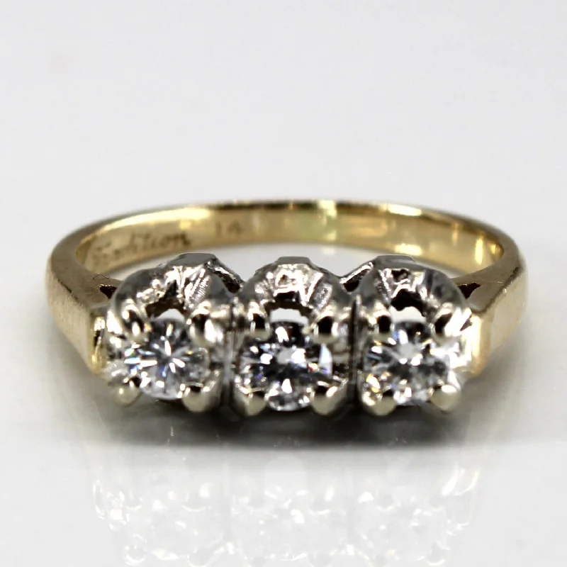 Timeless Elegance, Temporary Discounts – Act Fast Three Stone Diamond Ring | 0.29ctw | SZ 4.5 | Timeless Elegance, Temporary Discounts – Act Fast Three Stone Diamond Ring | 0.29ctw | SZ 4.5 |