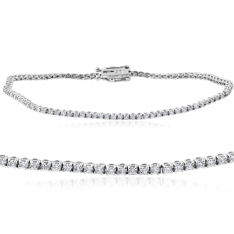 Limited-Stock Jewelry Clearance – Grab Your Favorites Now 1 1/2 cttw Diamond Tennis Bracelet 14k White Gold 7"