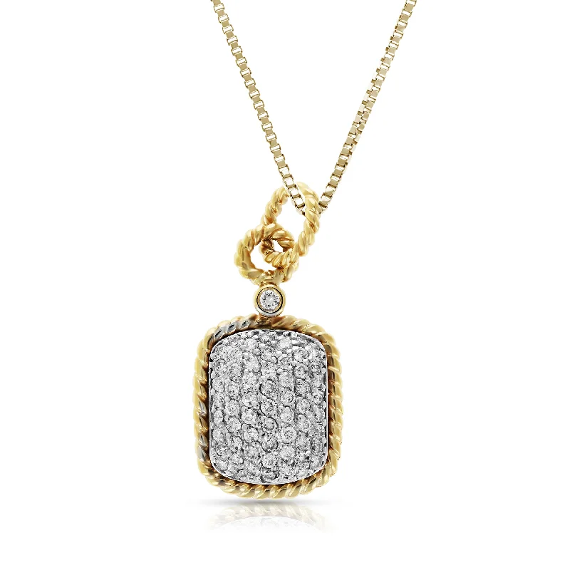 Elevate Your Outfit With Discounted Statement Jewelry 1/2 cttw Diamond Composite Cluster Pendant Necklace 14K Yellow Gold Emerald