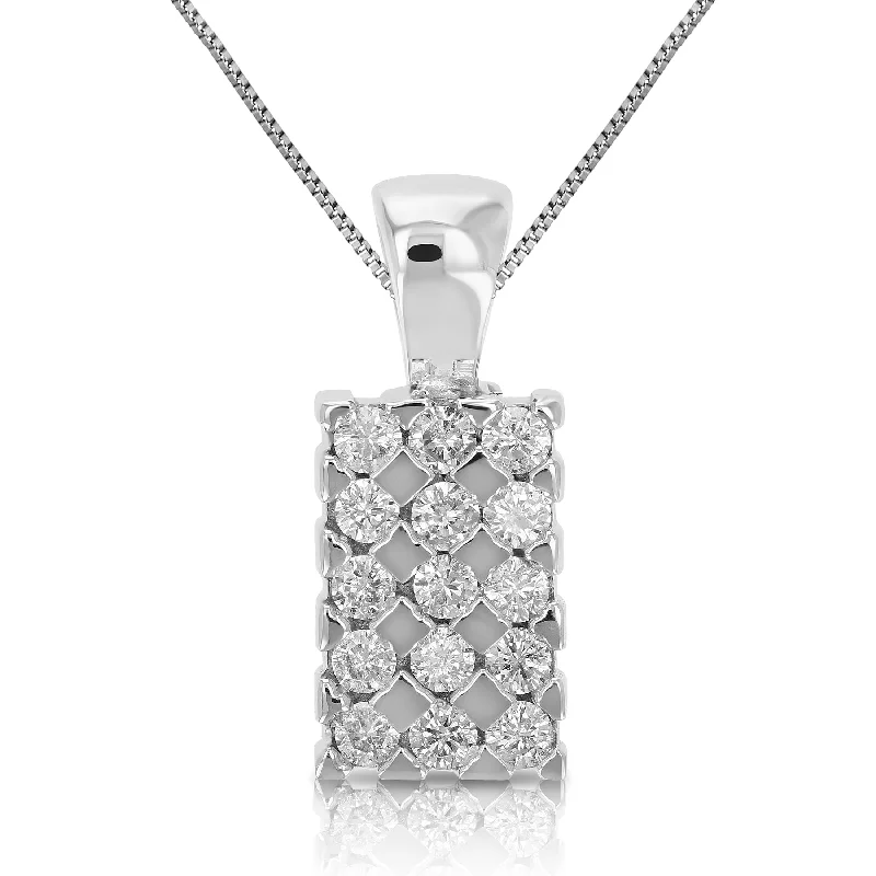 Exclusive Jewelry Sale – Grab Timeless Pieces Now 1/2 cttw Diamond Pendant Necklace 14K White Gold with Chain Emerald Shape