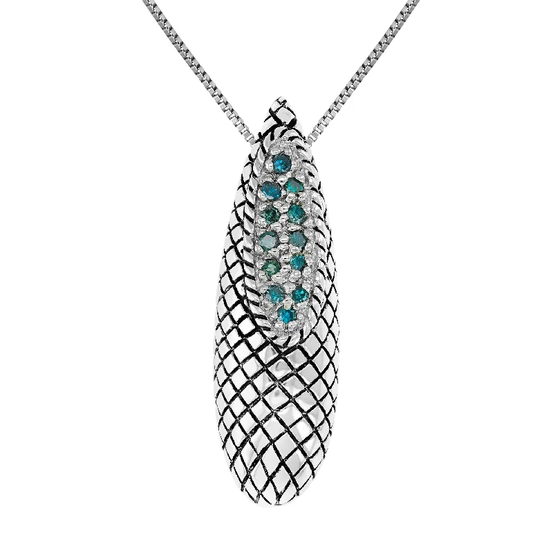 Sparkle For Less – Shop Jewelry Deals Now 1/5 cttw Green Diamond Pendant Necklace .925 Sterling Silver with 18 Inch Chain