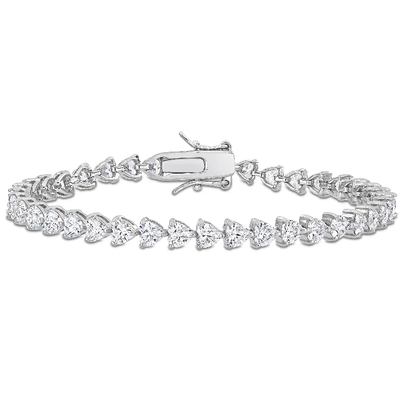 10 CT TGW Created White Sapphire Tennis Bracelet in Sterling Silver