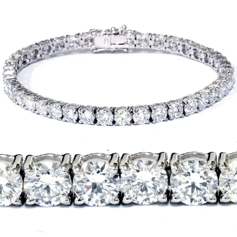 Grab Your Favorite Jewelry At The Lowest Prices 12 1/3Ct Diamond Tennis Bracelet 18k White Gold 7" Lab Created