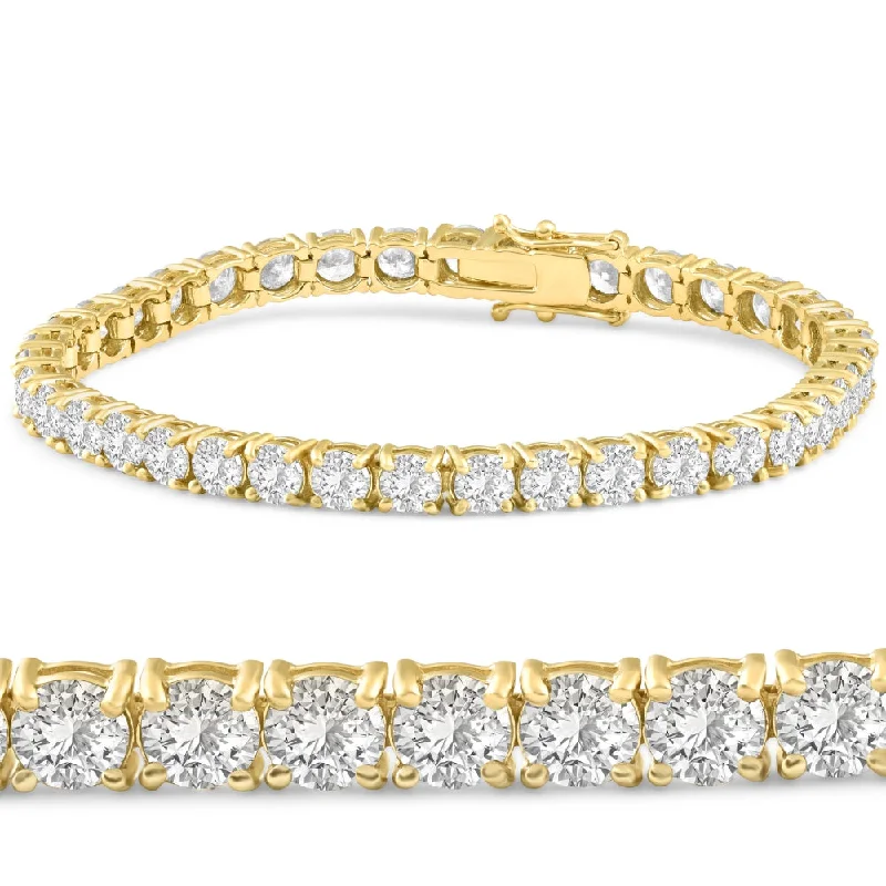 Affordable Luxury Jewelry – Style At A Great Price 13 Ct. Round Cut Natural Diamond 14K Yellow Gold Round Cut Tennis Bracelet 7"