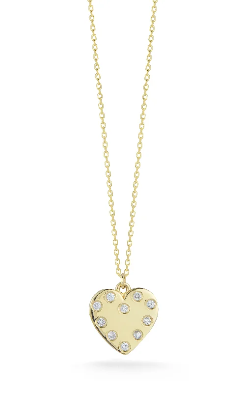 14K Gold and Diamond heart Necklace