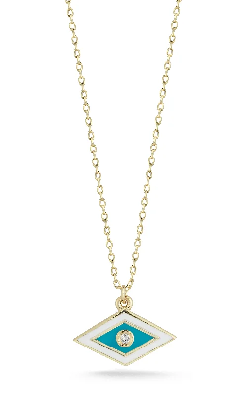 14K Gold & Diamond Evil Eye Necklace