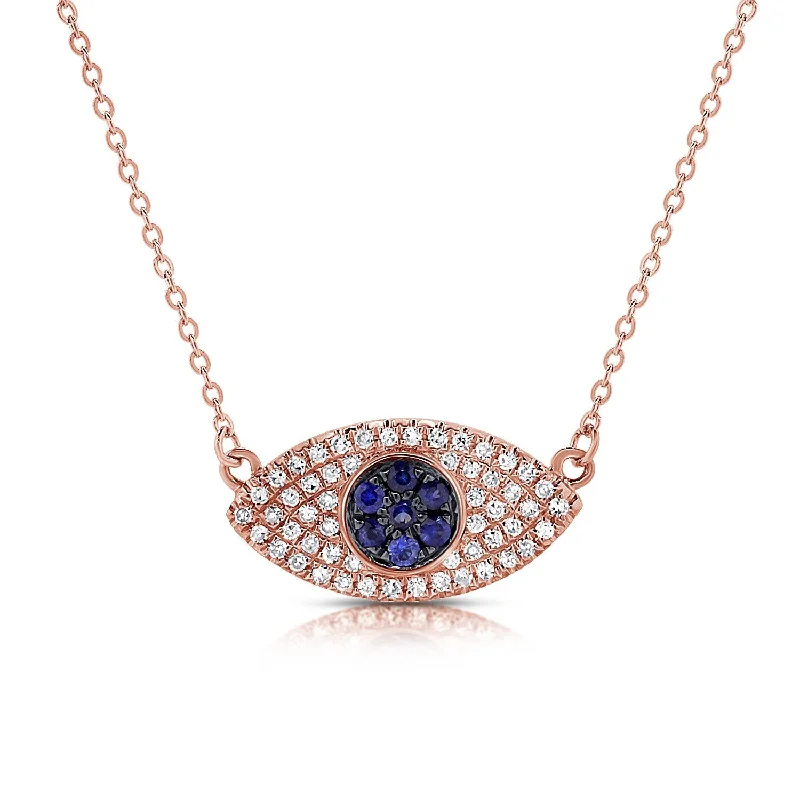 14k Gold & Diamond Evil Eye Necklace