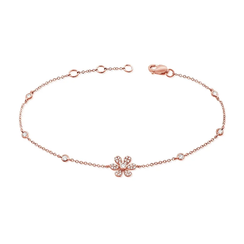 Unique Jewelry For Less – Shop The Sale Now 14k Gold & Diamond Flower Bracelet