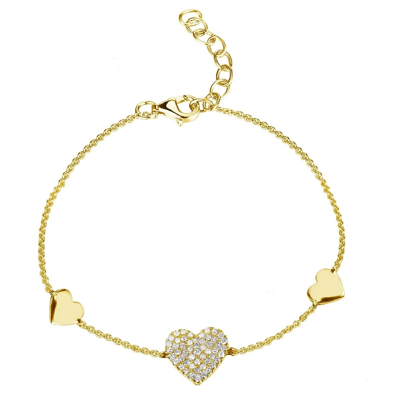 Elegant Necklaces And Bracelets At Limited-Time Offers 14k Gold & Diamond Heart Bracelet
