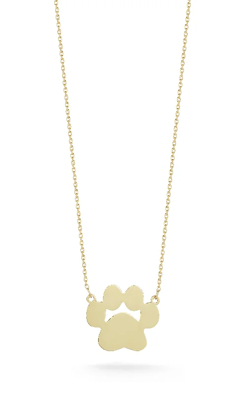 14K Gold Dog Paw Necklace