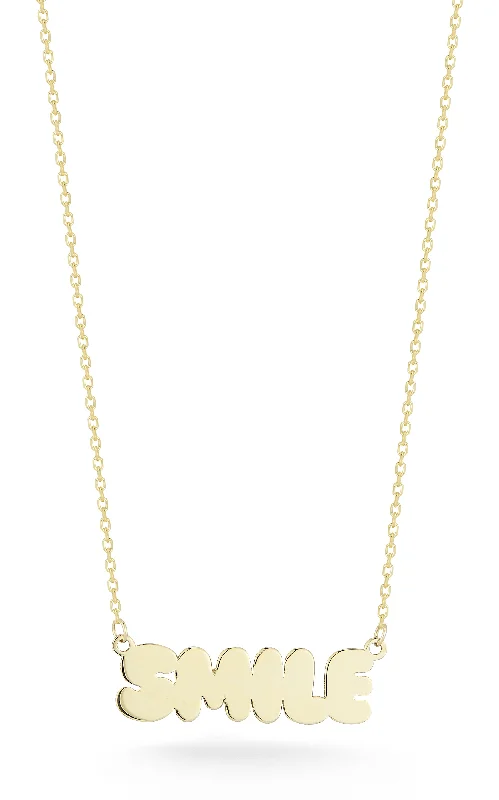 14K Gold Smile Necklace