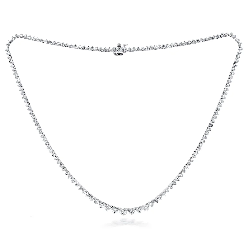 Elevate Your Jewelry Collection With Limited-Time Savings 14K White Gold 6.50cts. Diamond Graduated Tennis Necklace