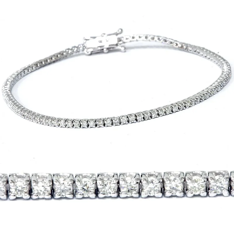 Bestselling Jewelry At Special Promotional Rates 1ct Lab Created Diamond Tennis Bracelet 18K White Gold 7" Double Lock Clasp