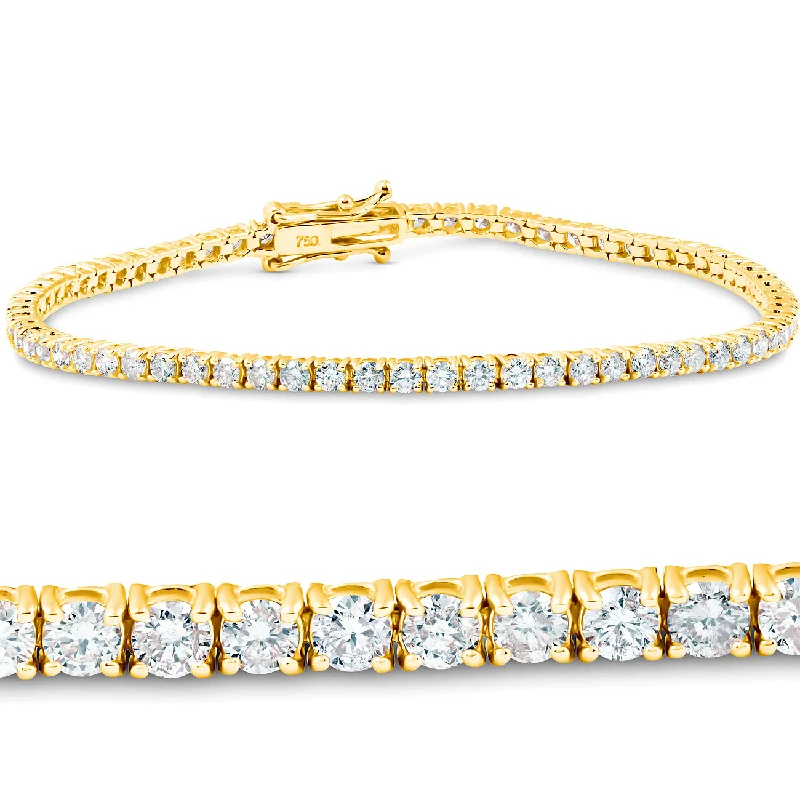 Exclusive Jewelry Offers – Sparkle For Less 3 Ct. Diamond 18K Yellow Gold Round Cut Tennis Bracelet 7"