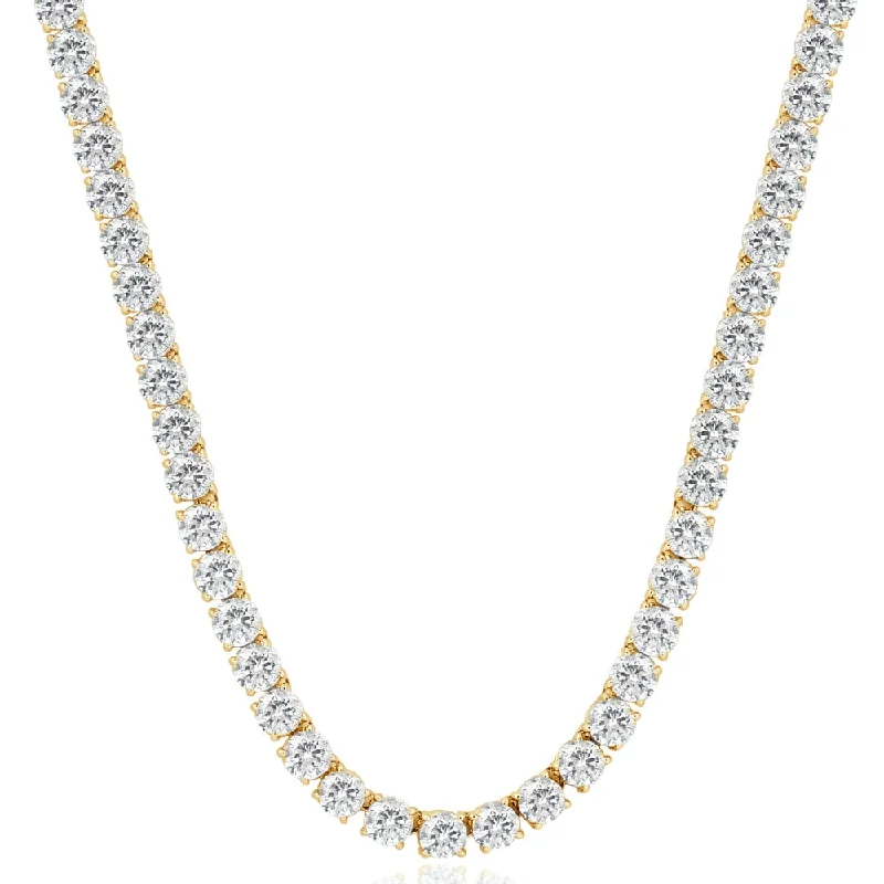 Best Jewelry Deals – Shop Premium Pieces At Great Prices 33 Ct Round-Cut Diamond Tennis Necklace 14K Yellow Gold 18"