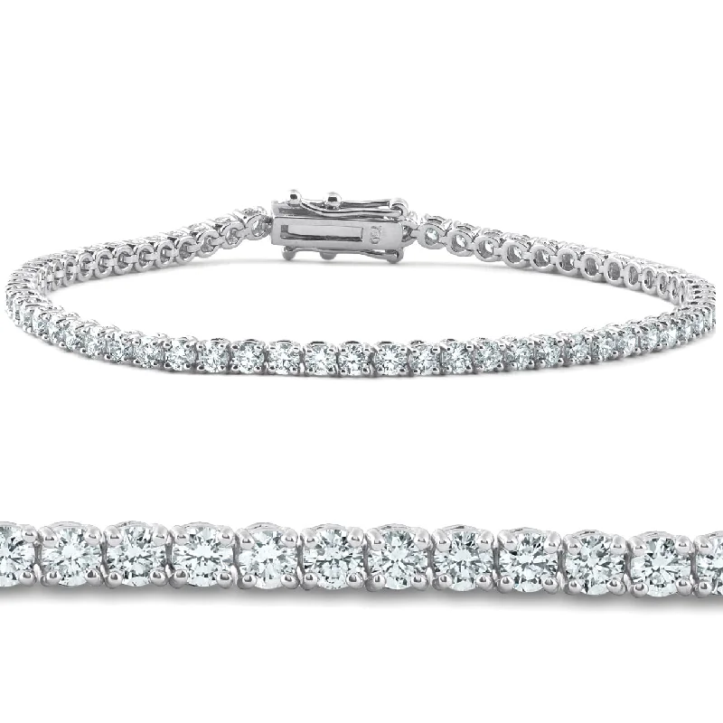 Shop Dazzling Jewelry At The Best Prices 4 Carat TW Round Cut Diamond Tennis Bracelet 14k White Gold Lab Grown
