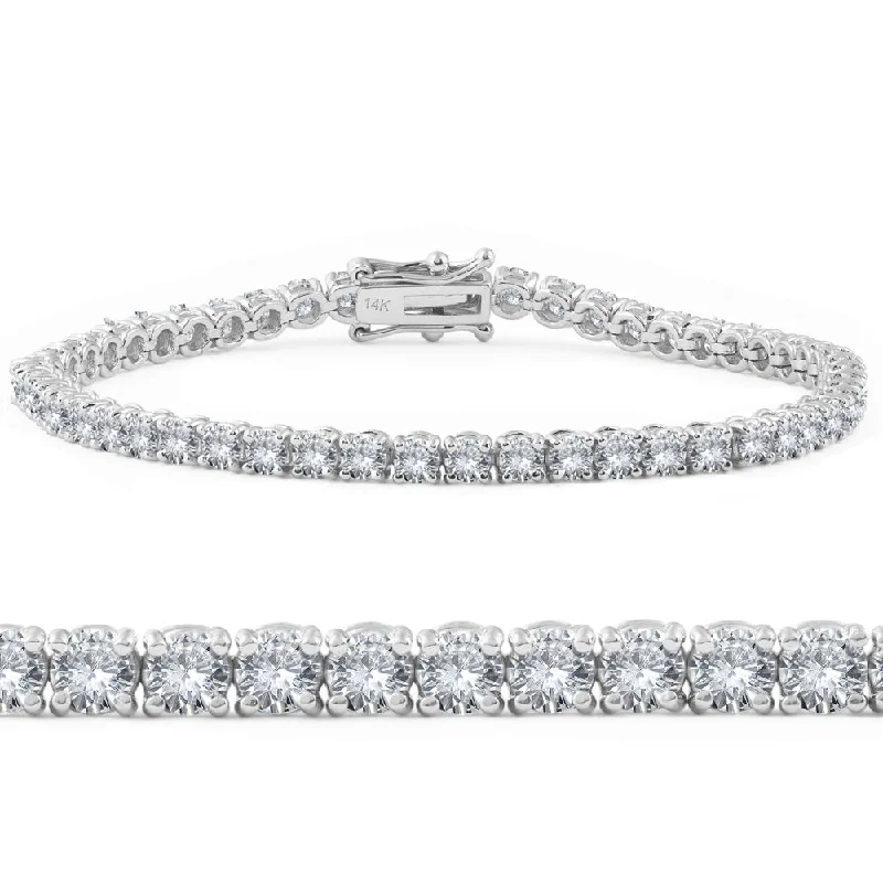 Exclusive Jewelry Sale – Sparkle For Less 4ct Diamond Tennis Bracelet 14K White Gold