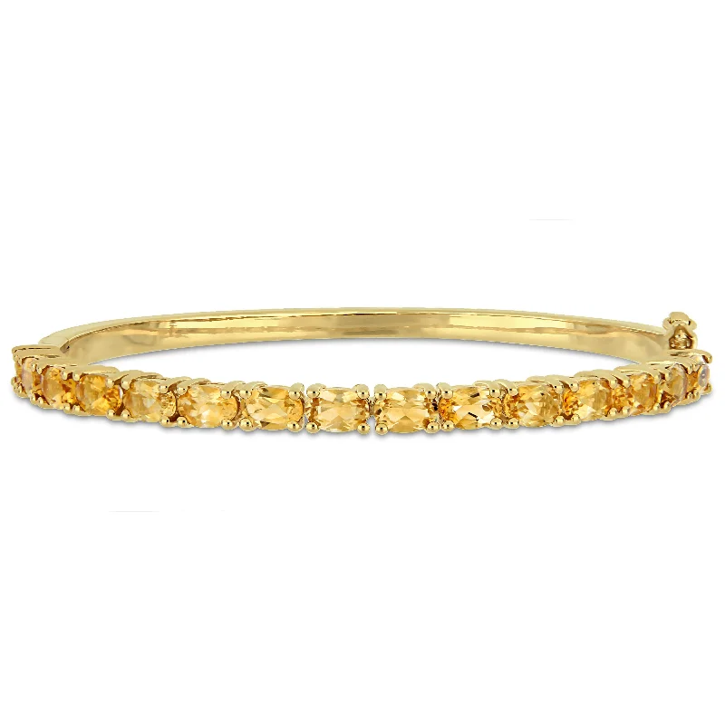 Limited-Time Offer On Elegant Jewelry Pieces 6 3/4 CT TGW Oval-Cut Citrine Bangle In Yellow Plated Sterling Silver