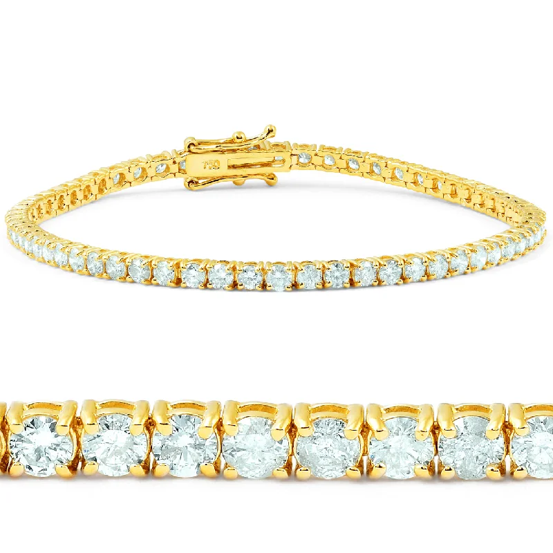 7Ct Diamond Tennis Bracelet 14k Yellow Gold 7"