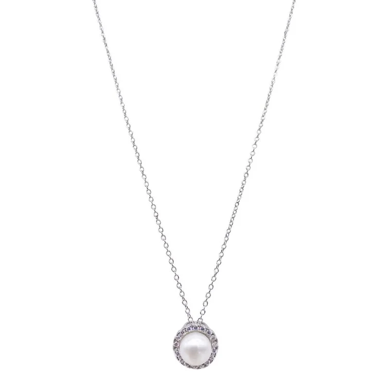 Flash Sale On Stunning Jewelry – Limited Stock Available Adornia Floating Freshwater Pearl Halo Necklace silver