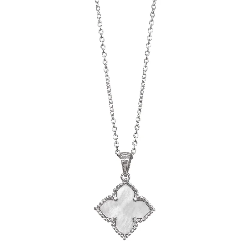 Elegant Necklaces And Bracelets At Limited-Time Offers Adornia Adornia Flower Mother of Pearl Necklace silver white