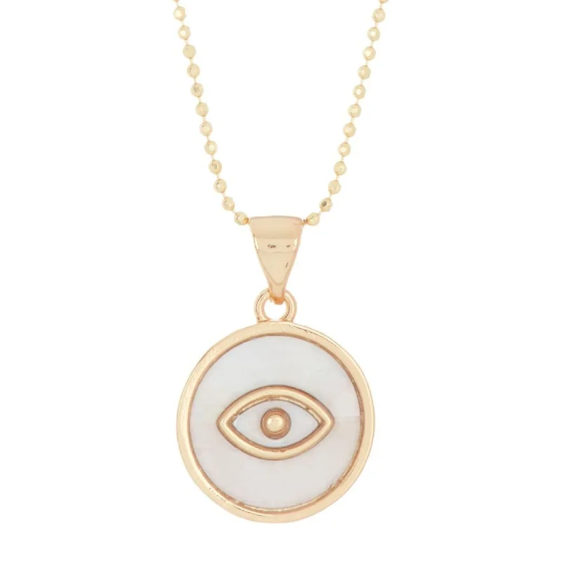 Final Call – Shop Exquisite Jewelry Before It's Gone Adornia Mother of Pearl Evil Eye Pendant Necklace gold