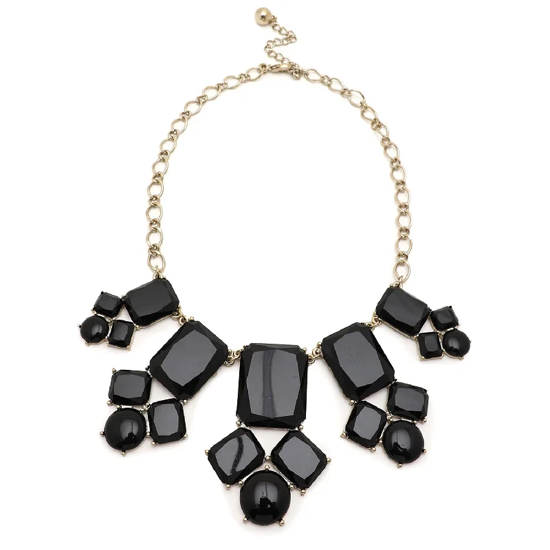 Shine Without Limits – Jewelry Sale Happening Now Black Color Gold Plated Designer Stone Necklace For Women's
