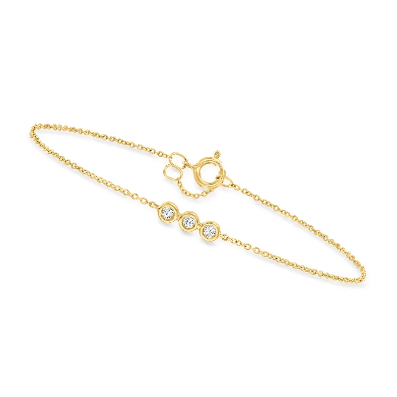 Buy More, Save More On Stunning Jewelry Pieces Canaria Bezel-Set Diamond Trio Bracelet in 10kt Yellow Gold