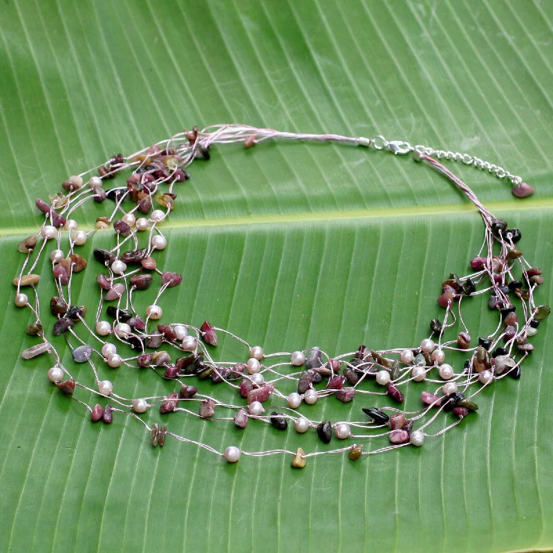 Your Perfect Accessory Now At The Best Price Cascade Pearl & Tourmaline Strand Necklace