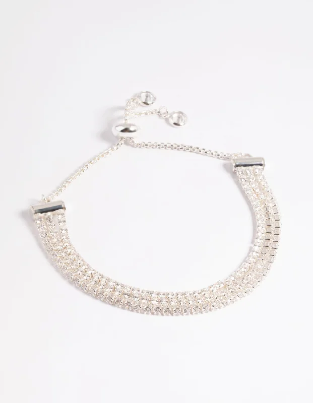 Exclusive Savings On Timeless Jewelry Pieces Cubic Zirconia Triple Row Cupchain Toggle Bracelet