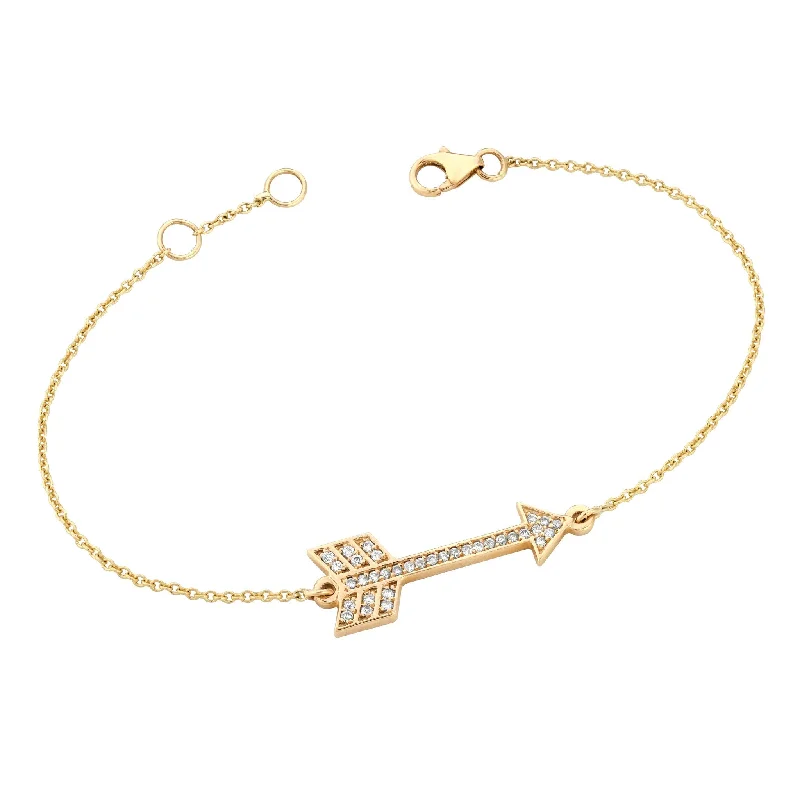 Stunning Jewelry At Even More Stunning Prices Diamond Arrow Bracelet Yellow Gold