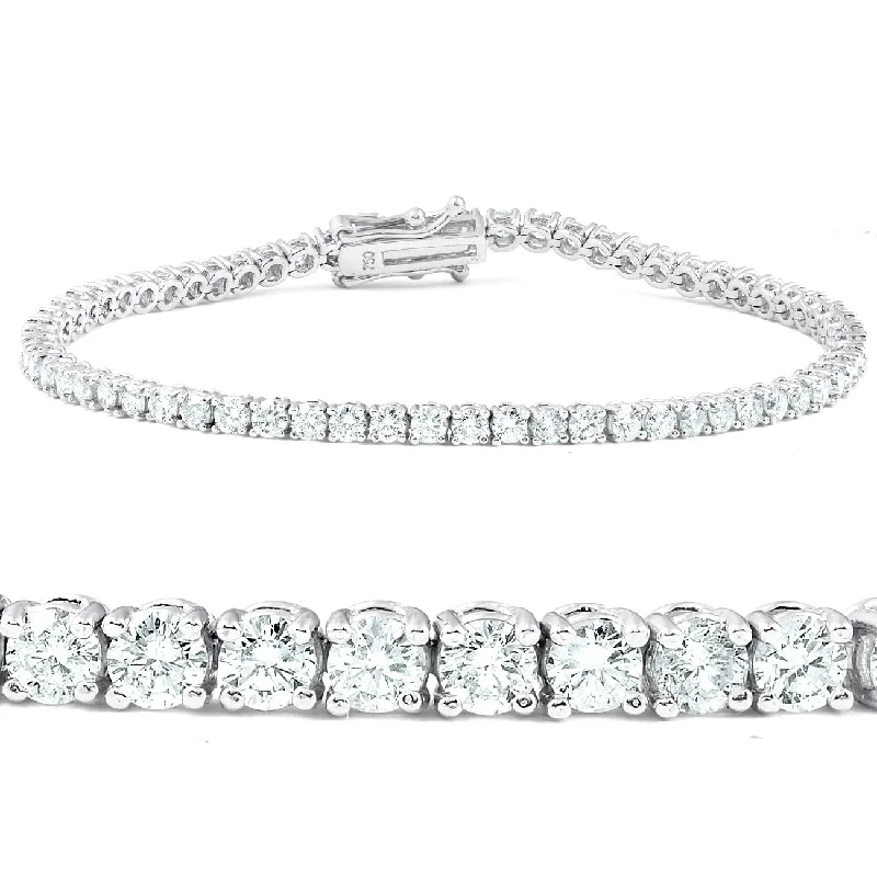 Seasonal Jewelry Deals – Elevate Your Style F/SI 4.28 Ct Diamond Tennis Bracelet 14k White Gold 7"