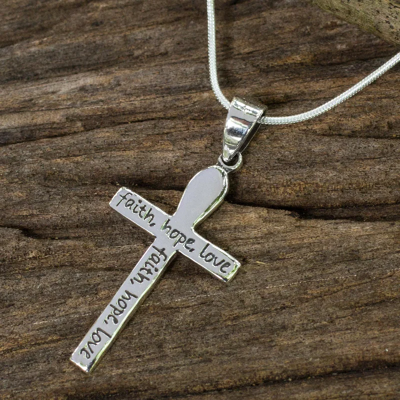 Must-Have Jewelry Pieces At Reduced Prices Faith, Hope, Love Sterling Silver Cross Necklace