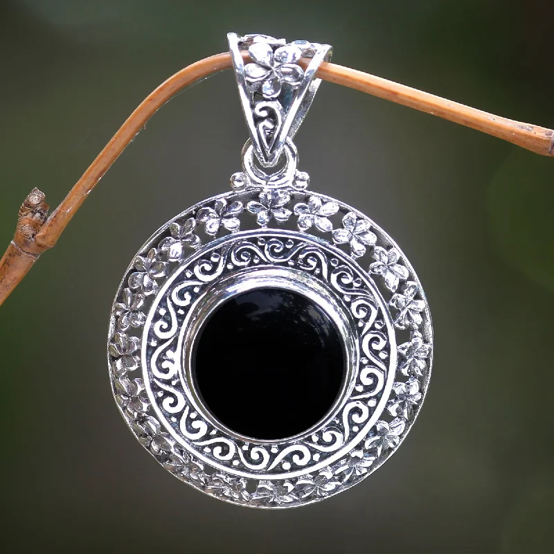 Timeless Elegance Now At Special Discounts Frangipani Secrets Onyx Individual Pendant