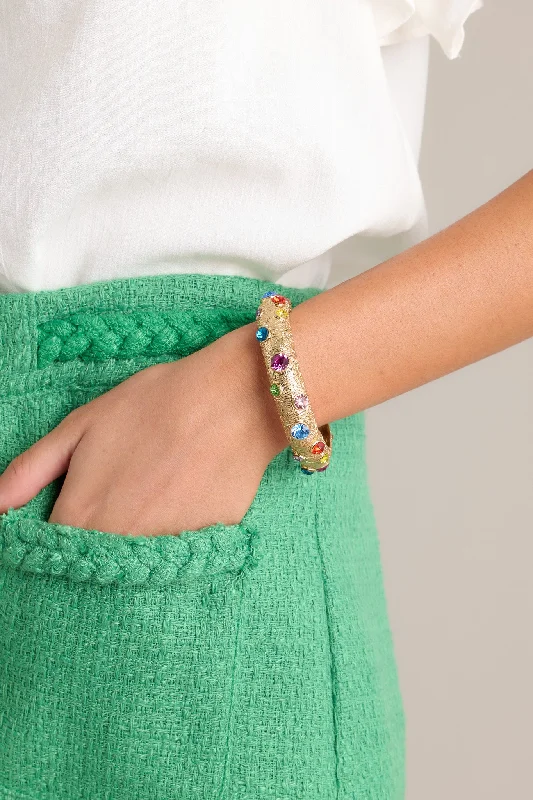Elegant Jewelry At Unbeatable Offers – Shop Before It's Gone Gemstone Radiance Gold Multi Rhinestone Bracelet