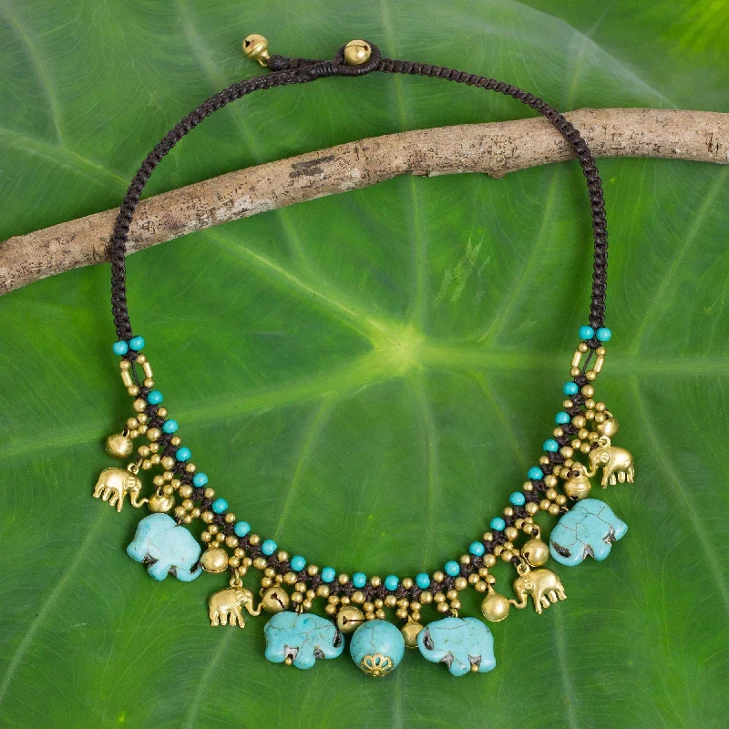 Luxury Jewelry Clearance – Shop Premium Styles Now Gold & Blue Elephant Statement Necklace
