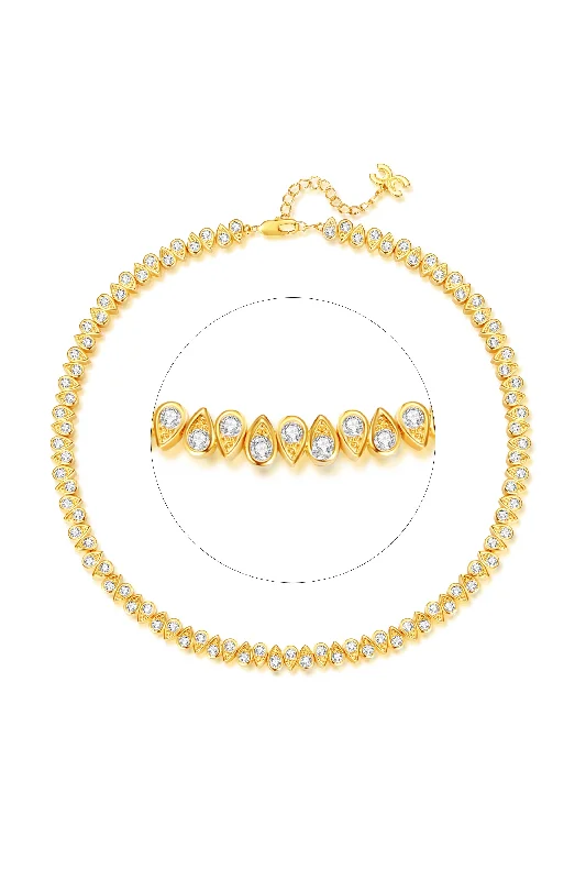 Breathtaking Jewelry, Breathtaking Prices Golden Tear Shaped Zirconia Necklace