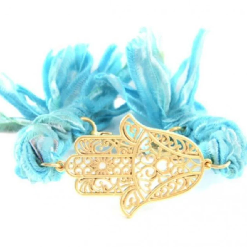 Sparkle For Less – Shop Jewelry Deals Now Gold Hamsa and Vintage Ribbon Bracelet