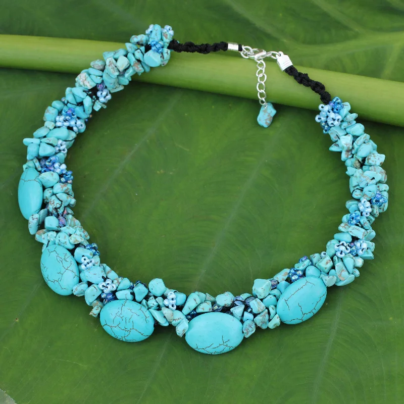 Your Perfect Accessory At The Perfect Price Gush Dyed Magnesite & Glass Beaded Necklace