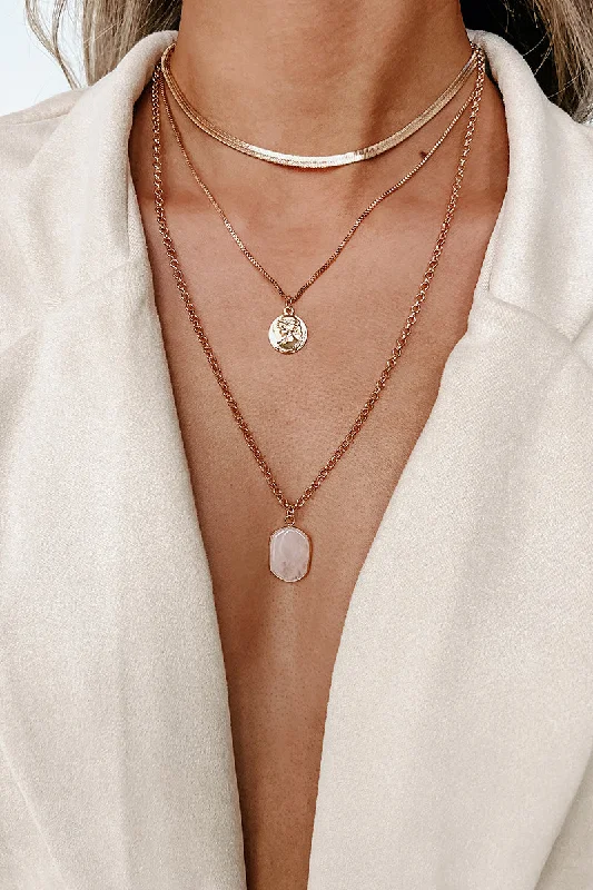 Hawaii Getaway Layered Necklace (Pink)