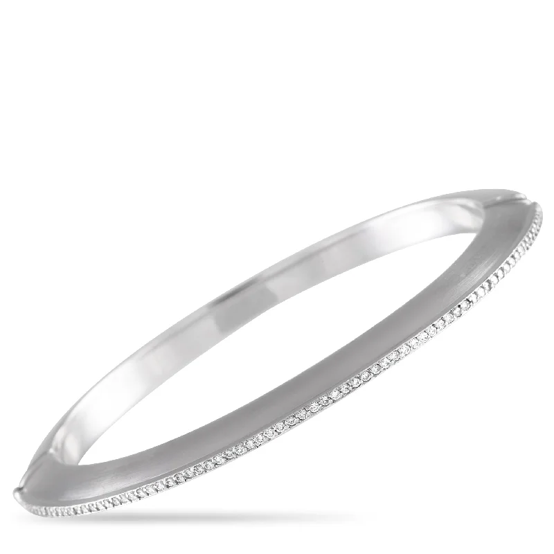 Shop Modern Jewelry Collections With Exclusive Discounts Hellmuth 18K White Gold 0.35ct Diamond Bangle Bracelet HE01-060724