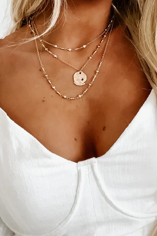 Hello Cutie Layered Necklace (Gold)