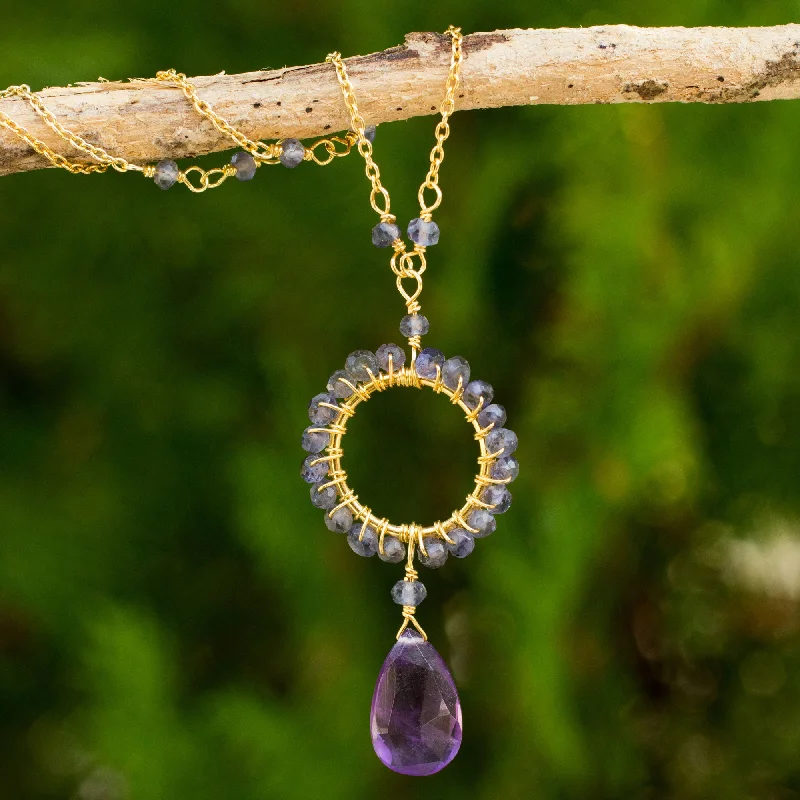 Affordable Glamour – Premium Jewelry For Less Iris Rain Gold Plated Silver Amethyst & Iolite Necklace
