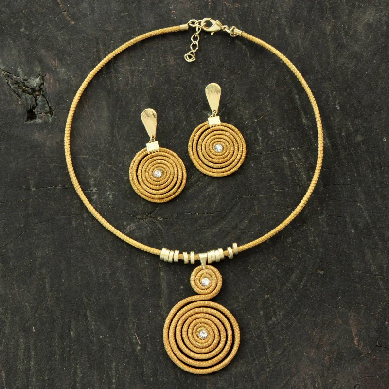 Eco-Friendly Sustainable Jewelry For Conscious Buyers Jalapão Evolution Gold Plated Glass Jewelry Set