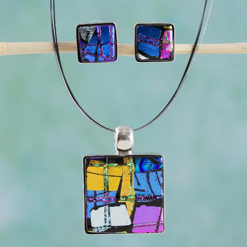 Best-Selling Jewelry Styles Now At Exclusive Discounts Jigsaw Sterling Silver & Glass Jewelry Set