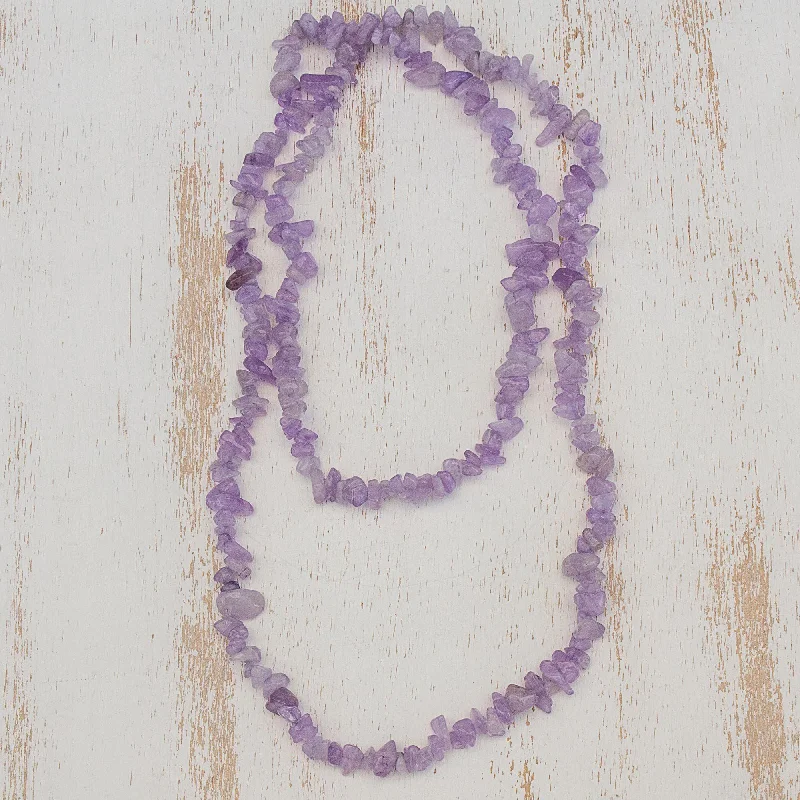 Shop Handcrafted Jewelry At Special Promotional Rates Lilac and Lavender Multi-Gem Amethyst Necklace