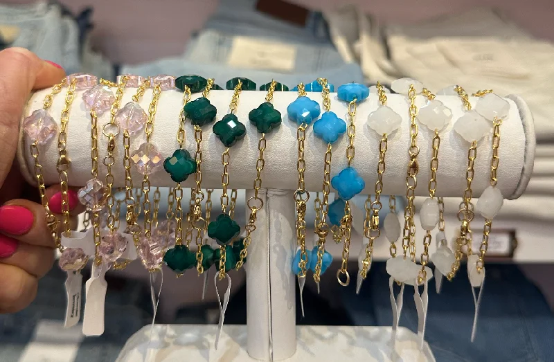 Elegant Necklaces And Bracelets At Limited-Time Offers Locally Made Clover Bracelet