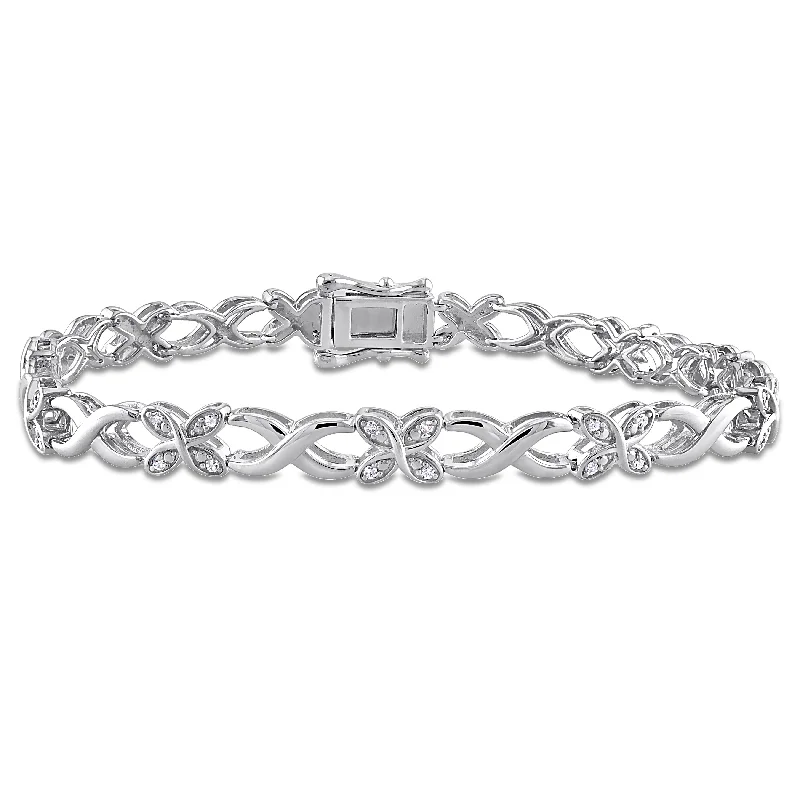 Jewelry Sale Alert – Shop Timeless Elegance Today Mimi & Max 1/5ct TDW Diamond Infinity Link Bracelet in Sterling Silver - 7.25 in.