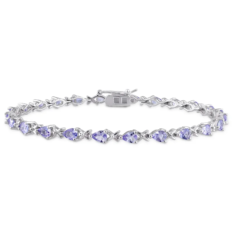 Flash Sale On Elegant Jewelry – Don't Miss Out Mimi & Max 4 1/3ct TGW Tanzanite X-Link Bracelet in Sterling Silver