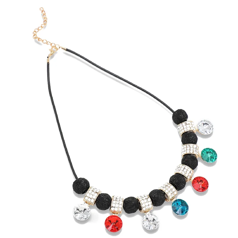 Jewelry Clearance – Final Chance To Save Big Multi Color Gold Plated Party Designer Stone Necklace For Women's